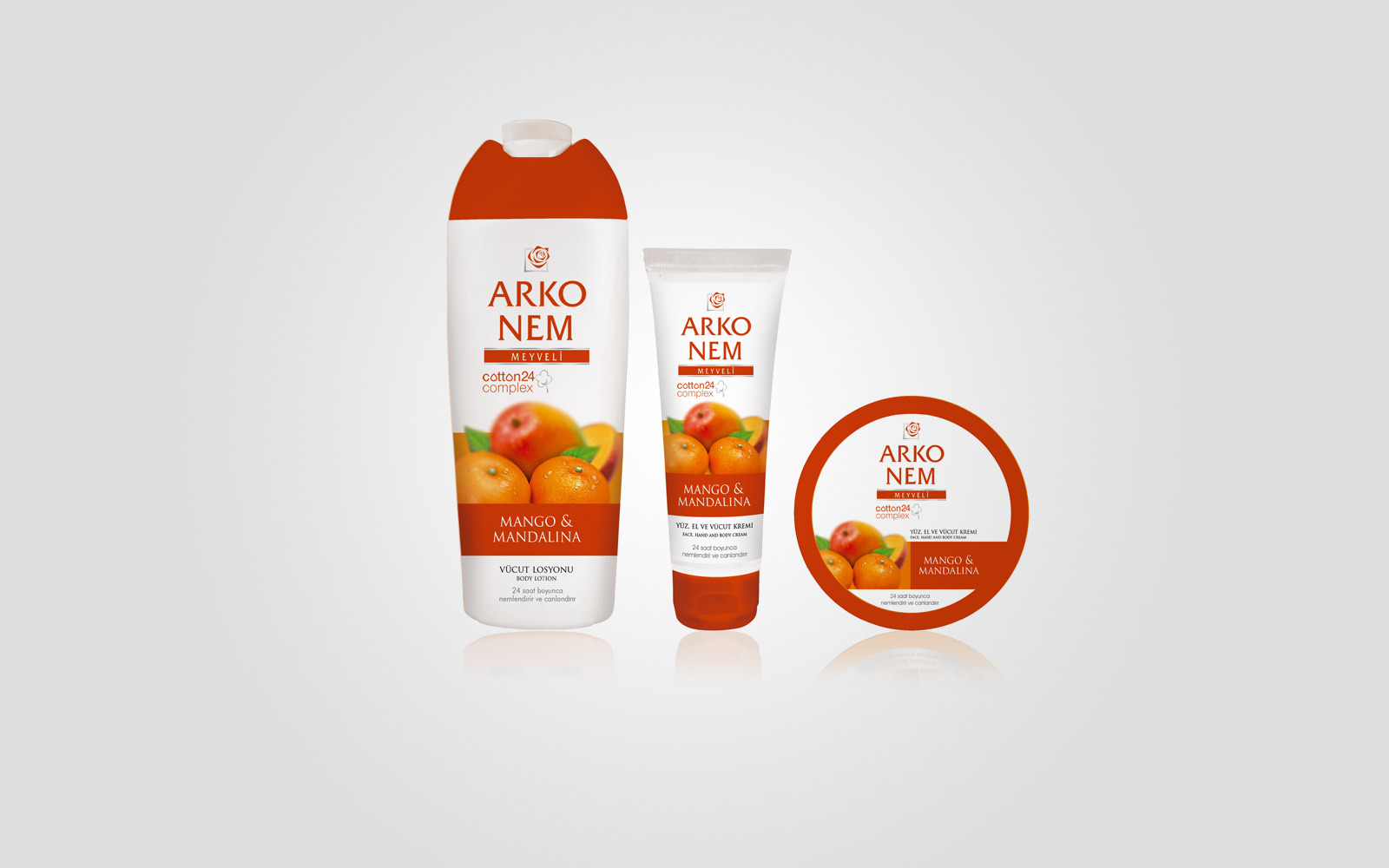 Arko Nem moisturisers in peach