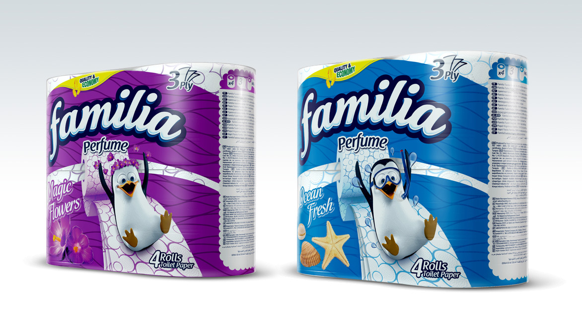 Familia packs in purple and blue
