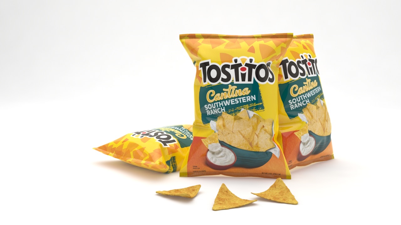 Tostitos bags with chips in front